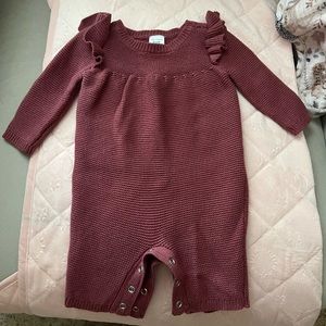 Newborn MAUVE sweater onsie